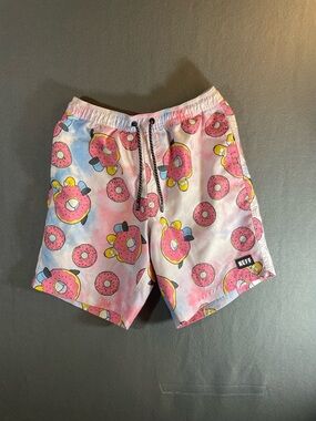 Neff Pink Simpson Donut Print Men's Drawstring Shorts
